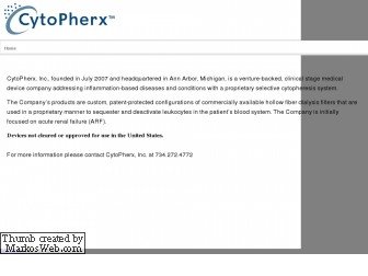 CytoPherx Inc.  USD 34   4- 